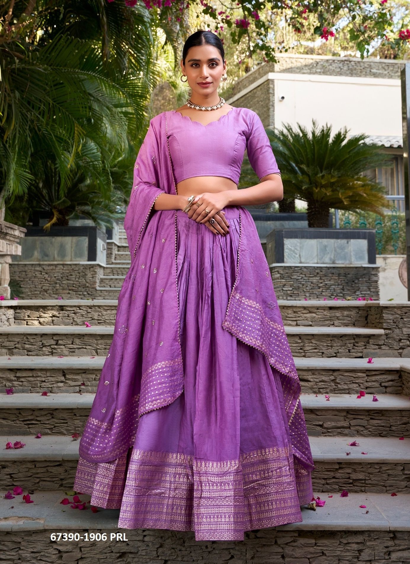 CHAND RATAN - Catalog # 67390 (Set of 12 Semi-Stitched Lehengas)