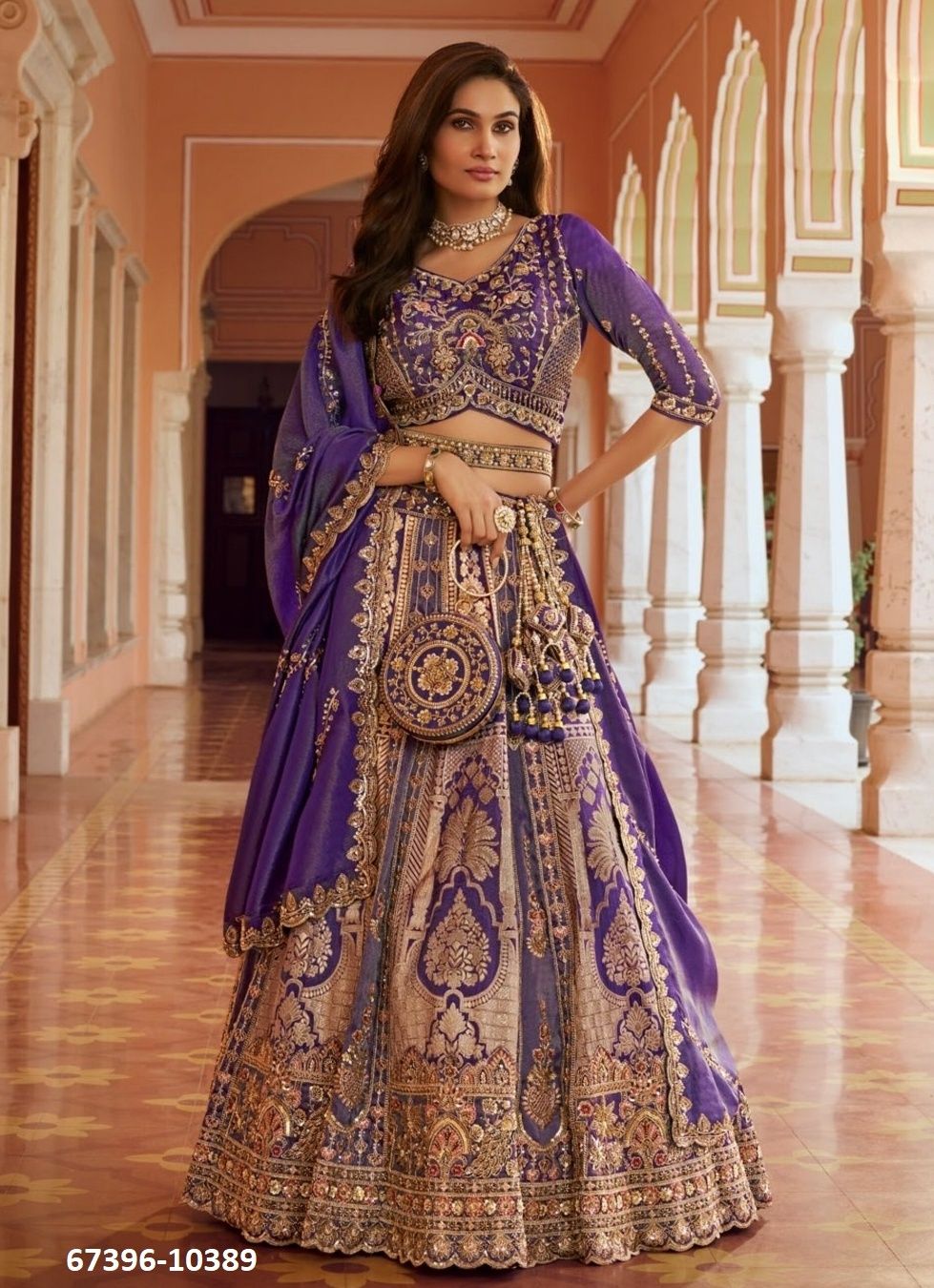 MANBHARI - Catalog # 67396 (Set of 6 Semi-Stitched Lehengas) MANBHARI - Catalog # 67396 (Set of 6 Semi-Stitched Lehengas)