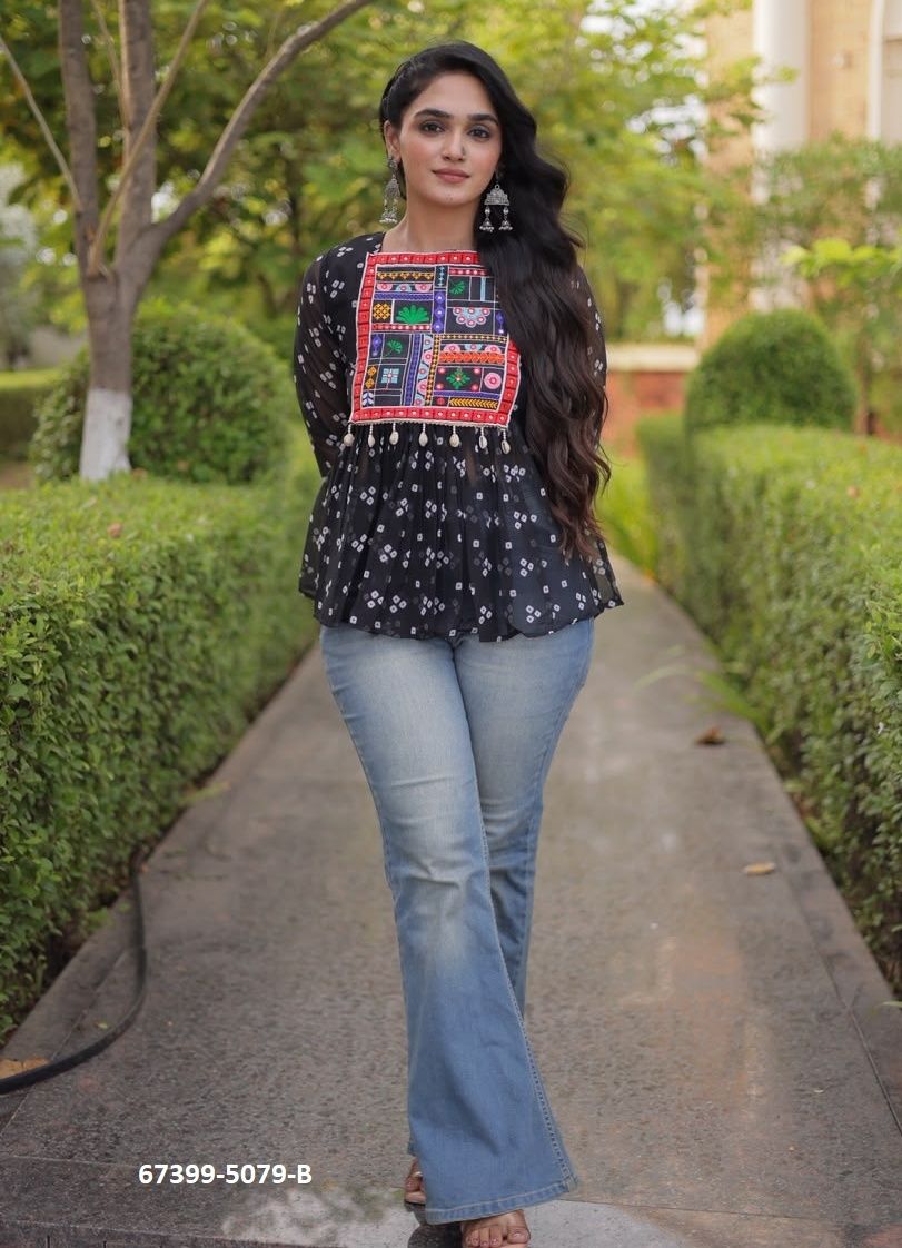 ROOKMANI - Catalog # 67399 (Set of 4 Readymade Women's Kurtis / Tops)