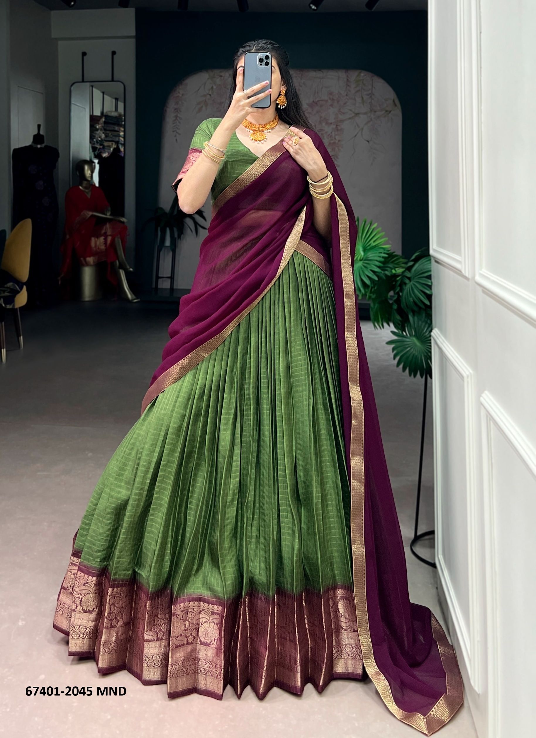 DOLA CHECKS - Catalog # 67401 (Set of 4 Semi-Stitched Lehengas) DOLA CHECKS - Catalog # 67401 (Set of 4 Semi-Stitched Lehengas)