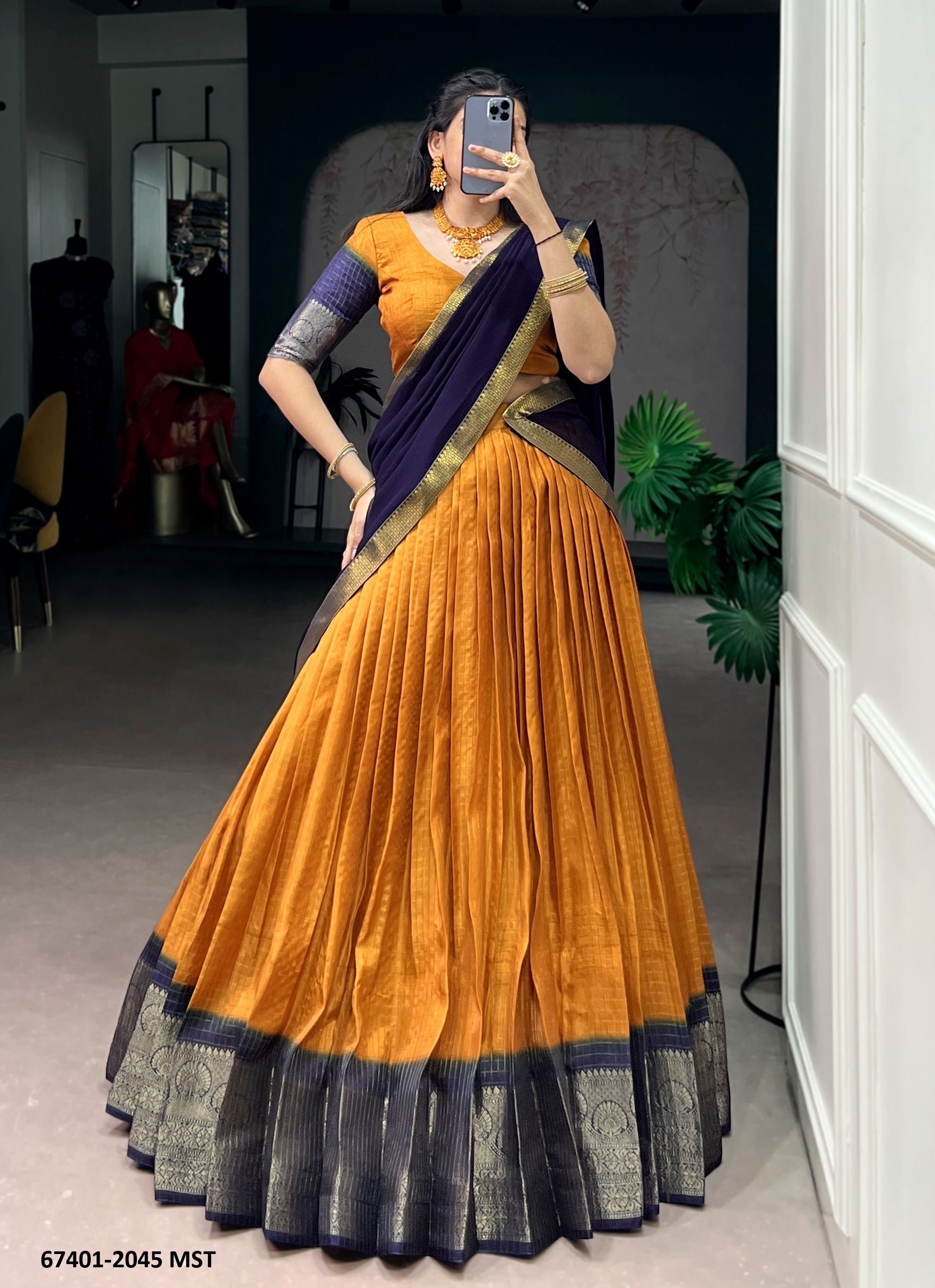DOLA CHECKS - Catalog # 67401 (Set of 4 Semi-Stitched Lehengas) DOLA CHECKS - Catalog # 67401 (Set of 4 Semi-Stitched Lehengas)