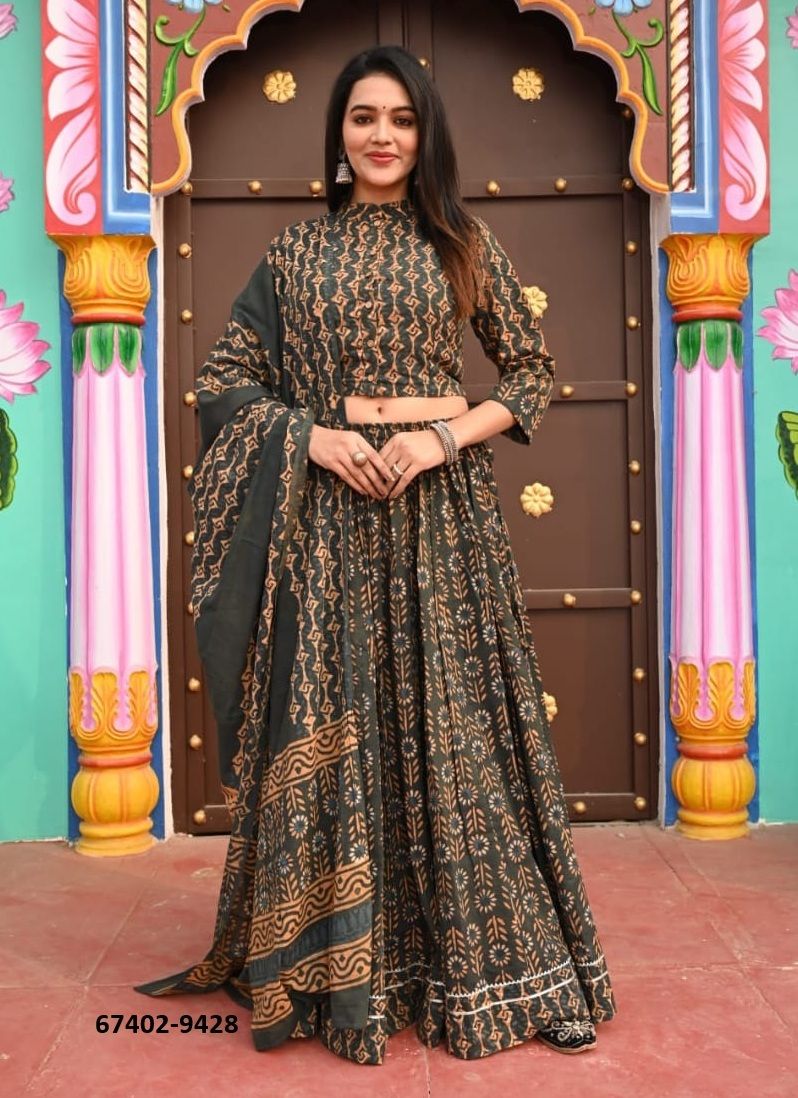 HAND BAGRU PRINTED NAVRATRI SPECIAL - Catalog # 67402 (Set of 9 Readymade Lehengas) HAND BAGRU PRINTED NAVRATRI SPECIAL - Catalog # 67402 (Set of 9 Readymade Lehengas)