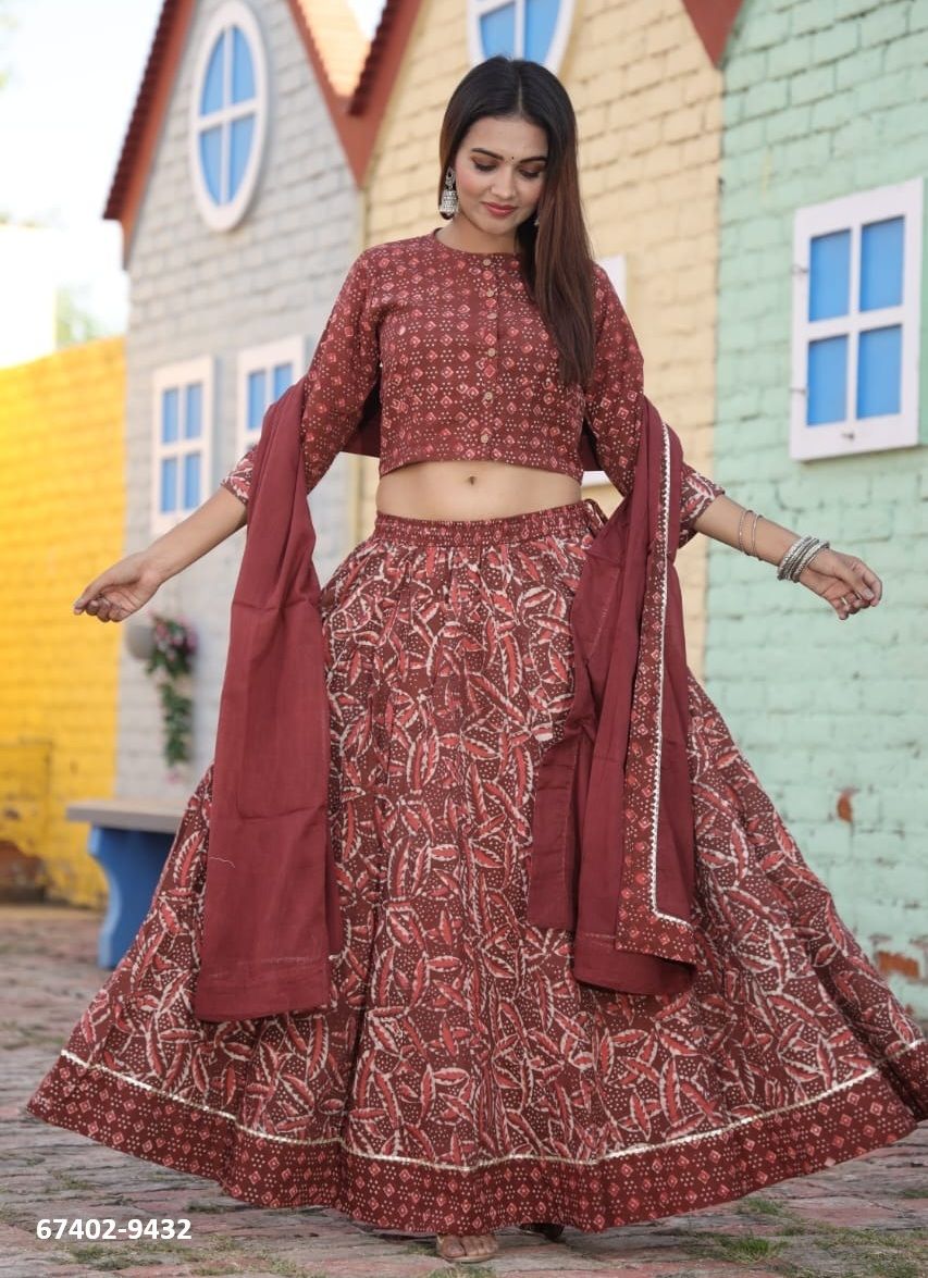 HAND BAGRU PRINTED NAVRATRI SPECIAL - Catalog # 67402 (Set of 9 Readymade Lehengas) HAND BAGRU PRINTED NAVRATRI SPECIAL - Catalog # 67402 (Set of 9 Readymade Lehengas)
