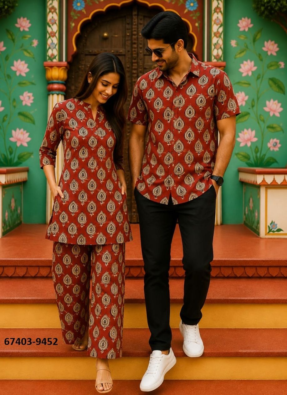 HAND BAGRU PRINTED COUPLE COMBO SET - Catalog # 67403 (Set of 32 Couple-Combo) HAND BAGRU PRINTED COUPLE COMBO SET - Catalog # 67403 (Set of 32 Couple-Combo)