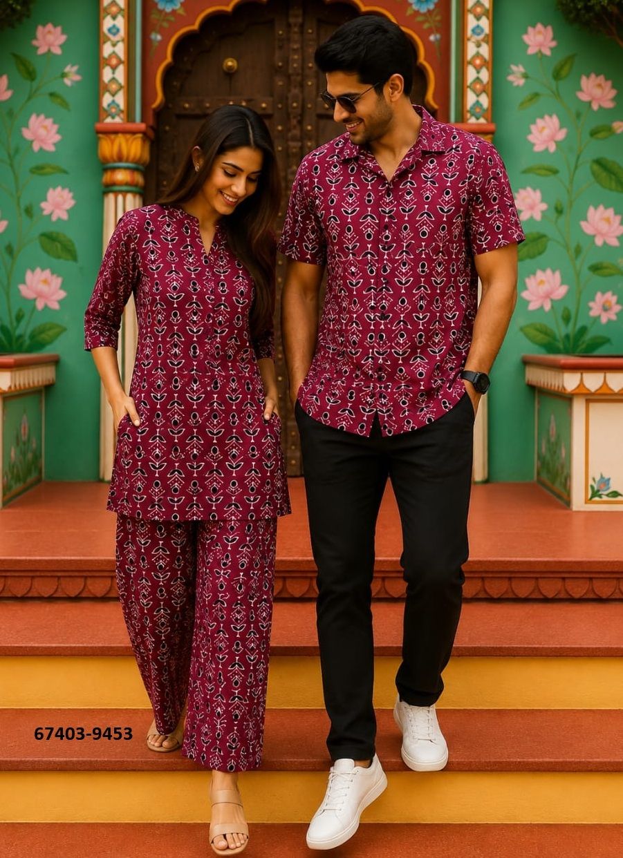 HAND BAGRU PRINTED COUPLE COMBO SET - Catalog # 67403 (Set of 32 Couple-Combo) HAND BAGRU PRINTED COUPLE COMBO SET - Catalog # 67403 (Set of 32 Couple-Combo)