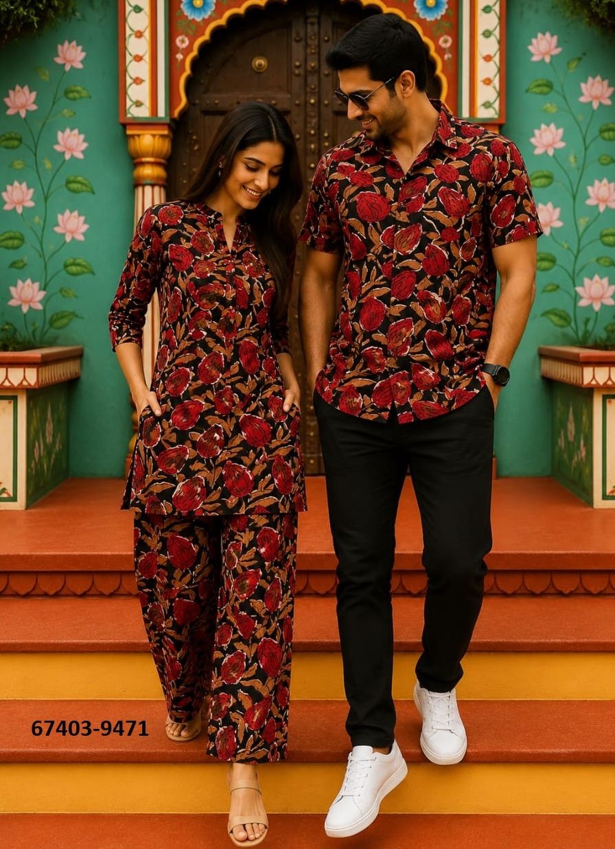 HAND BAGRU PRINTED COUPLE COMBO SET - Catalog # 67403 (Set of 32 Couple-Combo) HAND BAGRU PRINTED COUPLE COMBO SET - Catalog # 67403 (Set of 32 Couple-Combo)