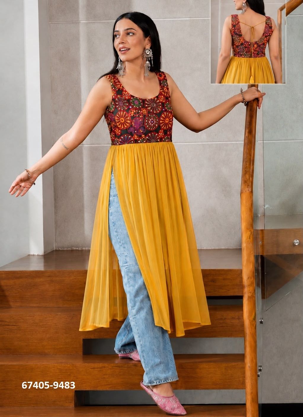 PANI GHAT - Catalog # 67405 (Set of 5 Readymade Women's Kurtis / Tops) PANI GHAT - Catalog # 67405 (Set of 5 Readymade Women's Kurtis / Tops)