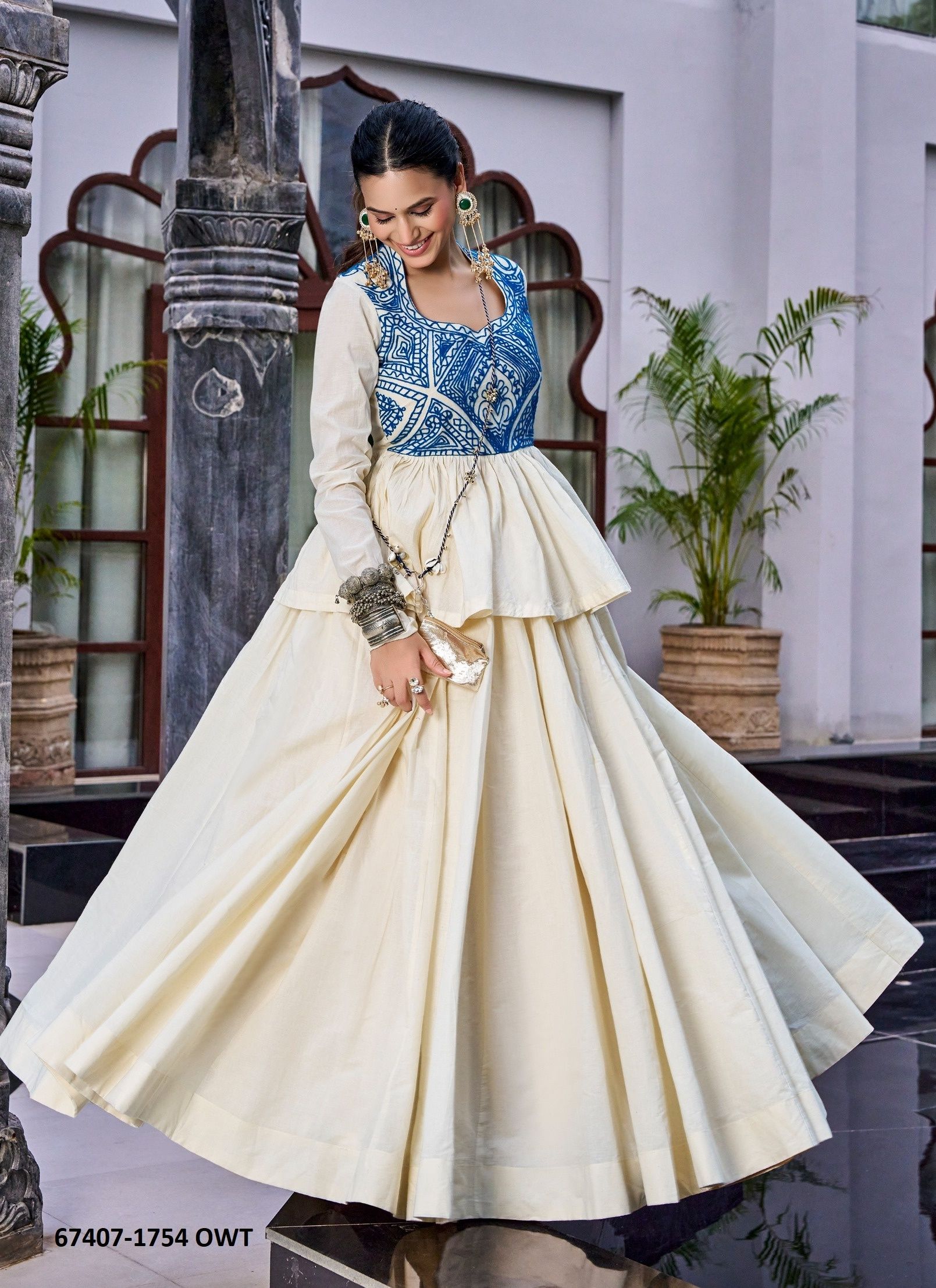 CHAIL CHABBILI [WITH HAND PURSE] - Catalog # 67407 (Set of 4 Readymade Lehengas)