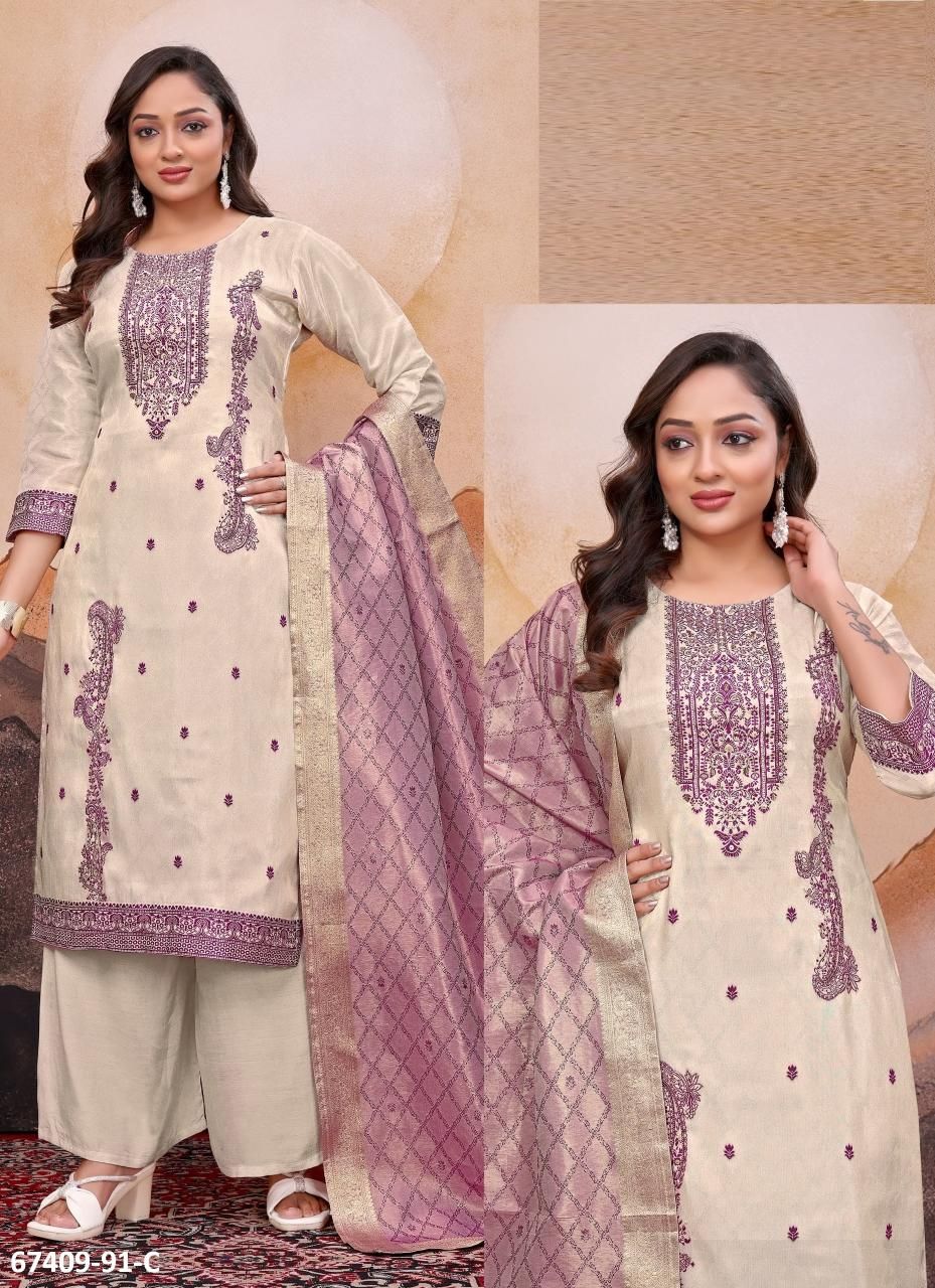 PURNIMA - Catalog # 67409 (Set of 7 SIZE-SETS [Readymade Salwar Suits])