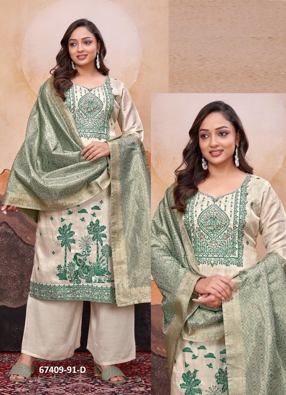 PURNIMA - Catalog # 67409 (Set of 7 SIZE-SETS [Readymade Salwar Suits])