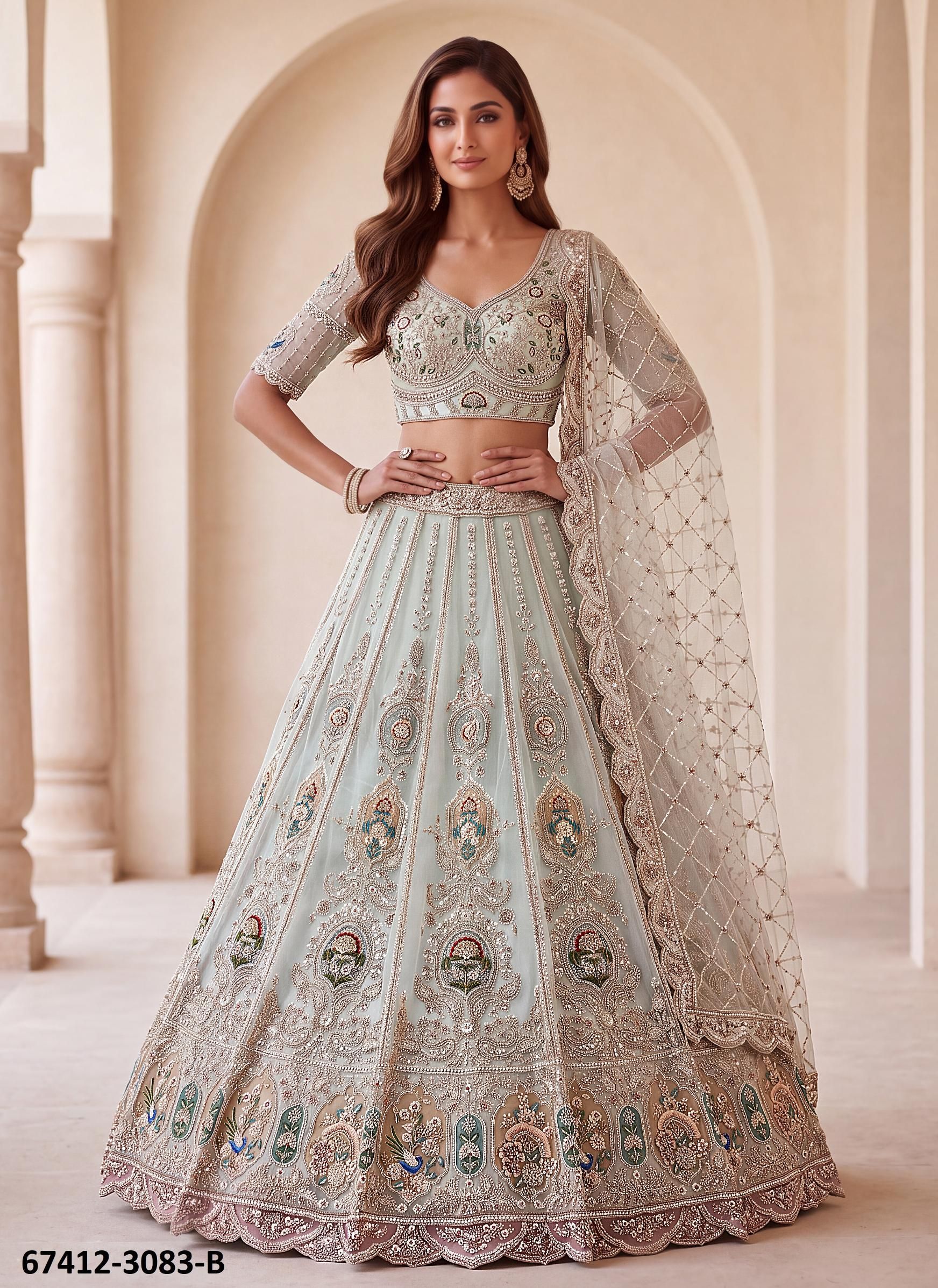 SABINA - Catalog # 67412 (Set of 17 Semi-Stitched Lehengas) SABINA - Catalog # 67412 (Set of 17 Semi-Stitched Lehengas)