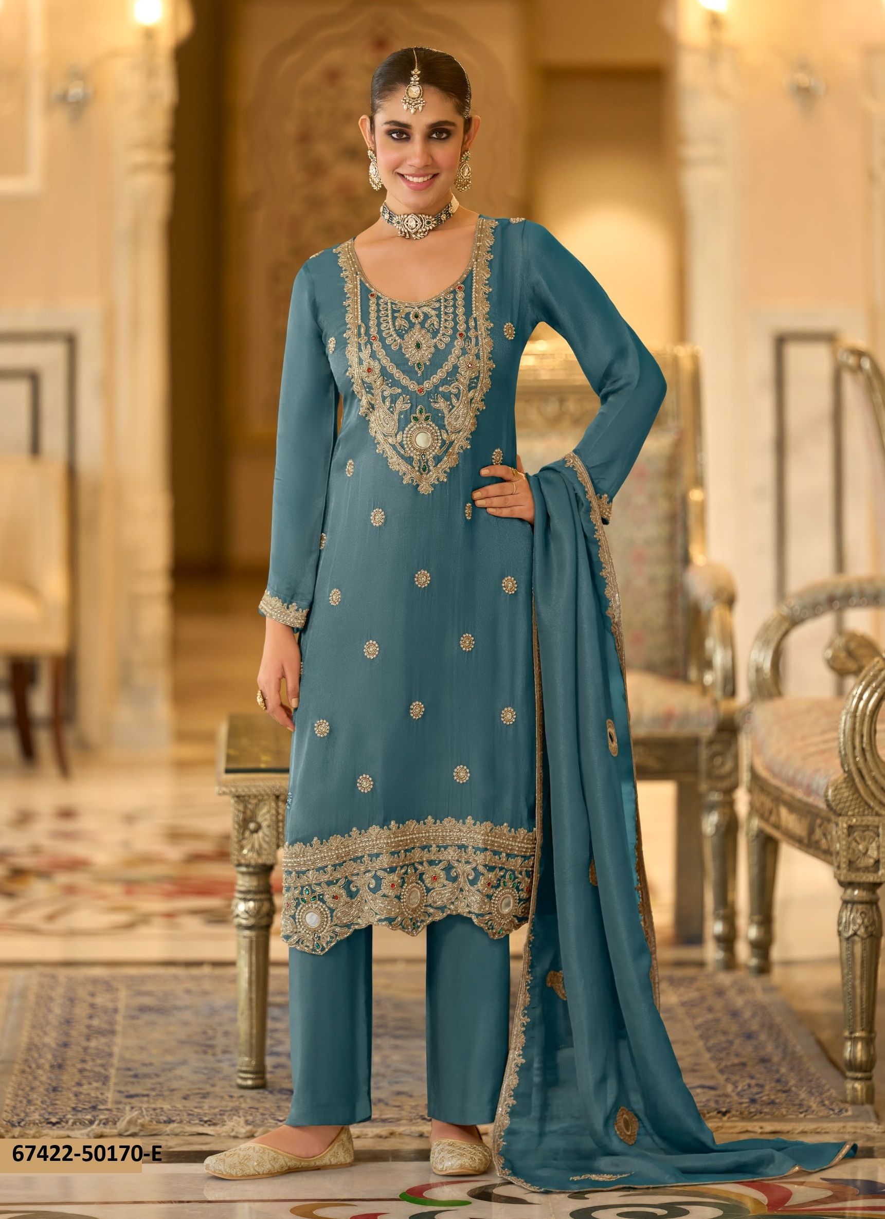 TAN TANA - Catalog # 67422 (Set of 4 SIZE-SETS [Readymade Salwar Suits])