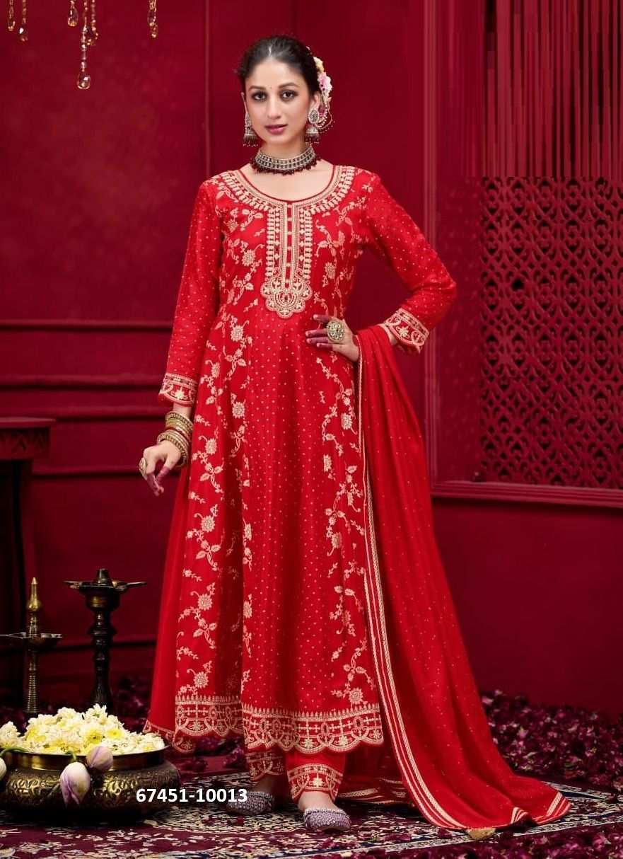 MOR-PANKH - Catalog # 67451 (Set of 4 Readymade Salwar Suits)
