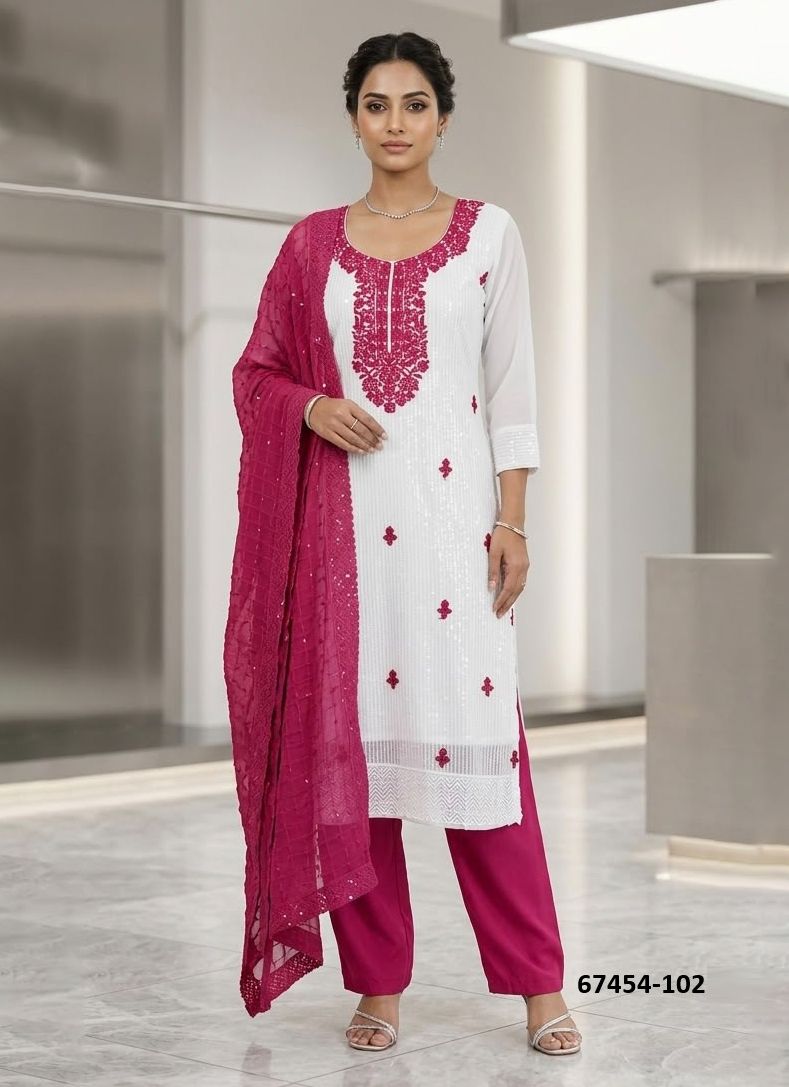 WHITE ANGEL - Catalog # 67454 (Set of 32 SIZE-SETS [Readymade Salwar Suits])