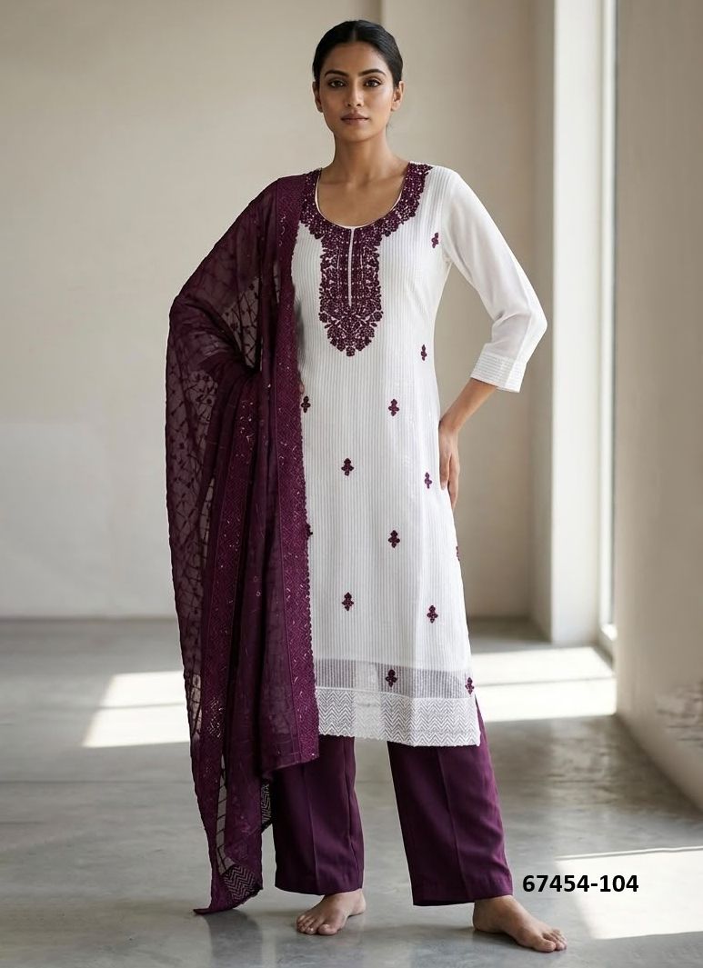 WHITE ANGEL - Catalog # 67454 (Set of 32 SIZE-SETS [Readymade Salwar Suits])