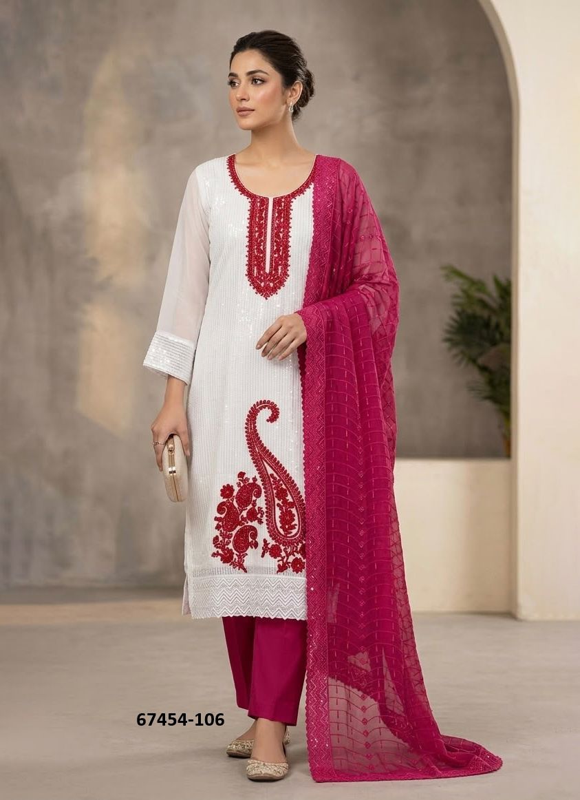 WHITE ANGEL - Catalog # 67454 (Set of 32 SIZE-SETS [Readymade Salwar Suits])