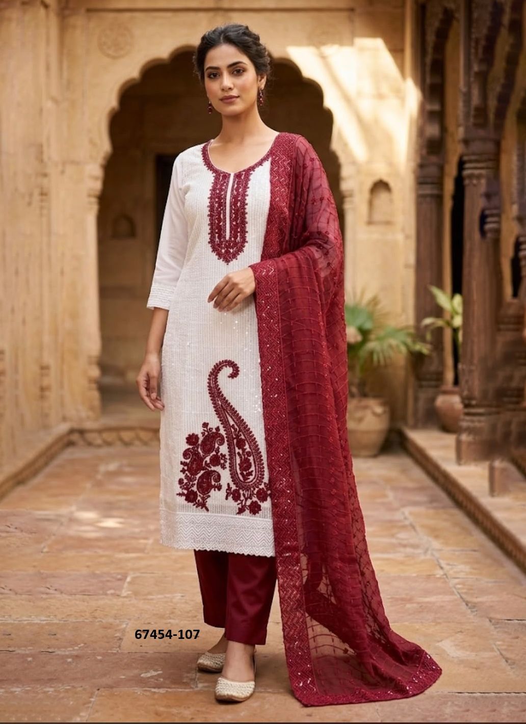 WHITE ANGEL - Catalog # 67454 (Set of 32 SIZE-SETS [Readymade Salwar Suits])