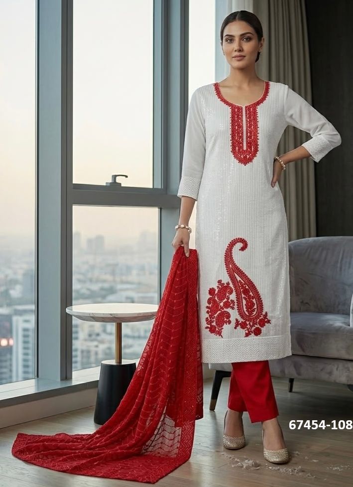 WHITE ANGEL - Catalog # 67454 (Set of 32 SIZE-SETS [Readymade Salwar Suits])