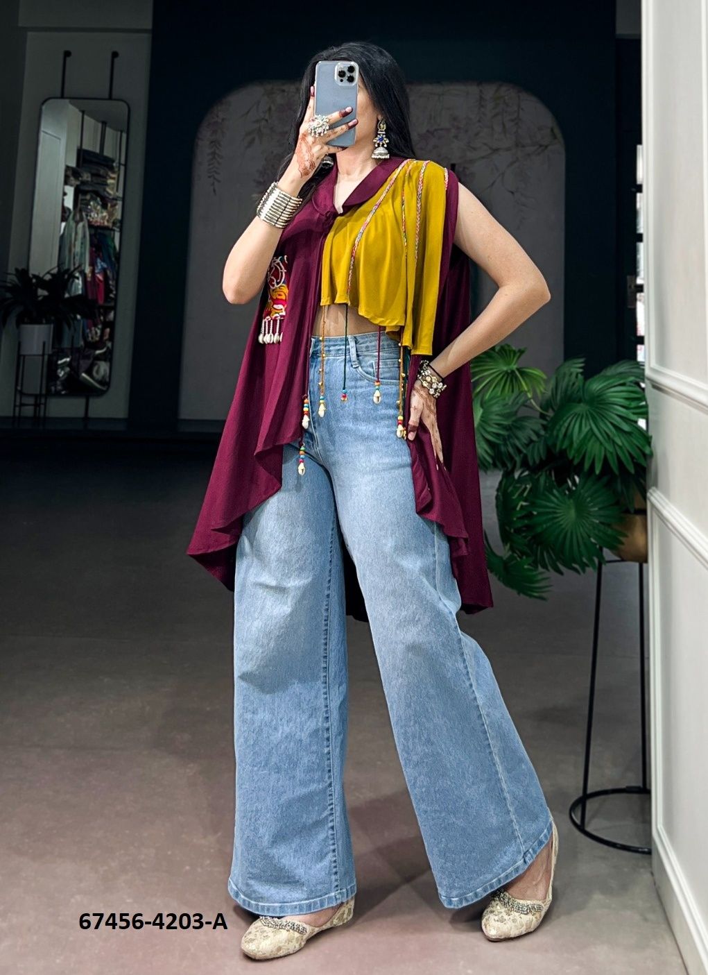 RAMJHAT GLAM TOPS - Catalog # 67456 (Set of 4 Readymade Women's Kurtis / Tops) RAMJHAT GLAM TOPS - Catalog # 67456 (Set of 4 Readymade Women's Kurtis / Tops)