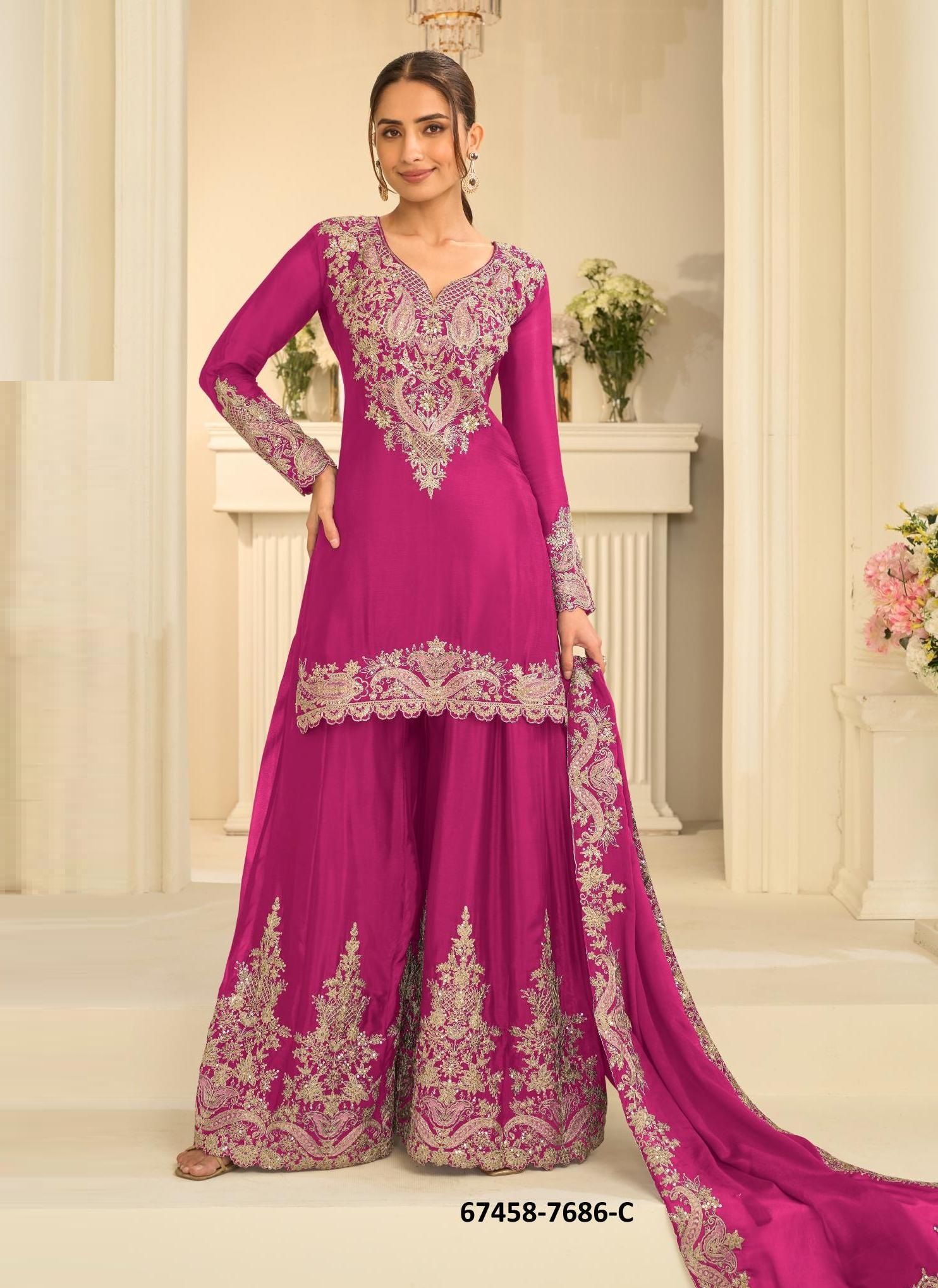 SAGA - Catalog # 67458 (Set of 4 Readymade Salwar Suits)