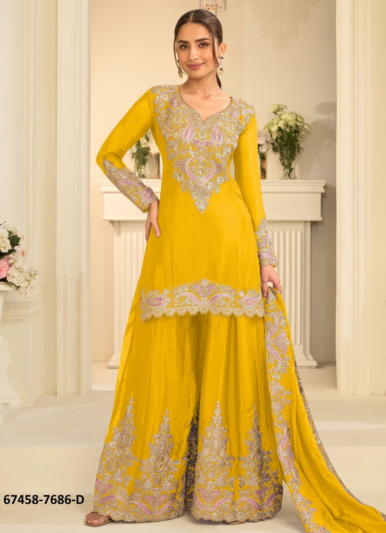 SAGA - Catalog # 67458 (Set of 4 Readymade Salwar Suits)