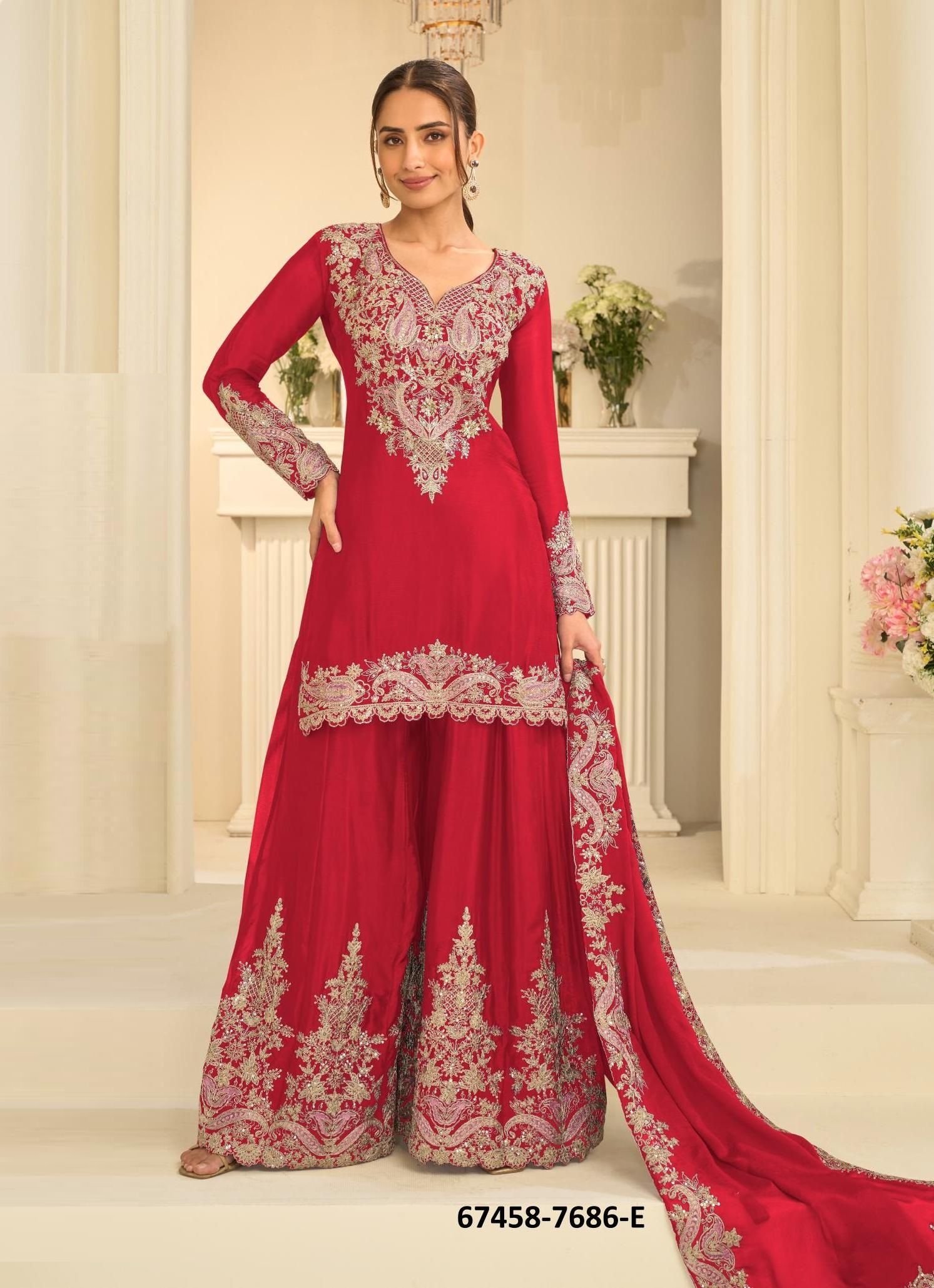 SAGA - Catalog # 67458 (Set of 4 Readymade Salwar Suits)