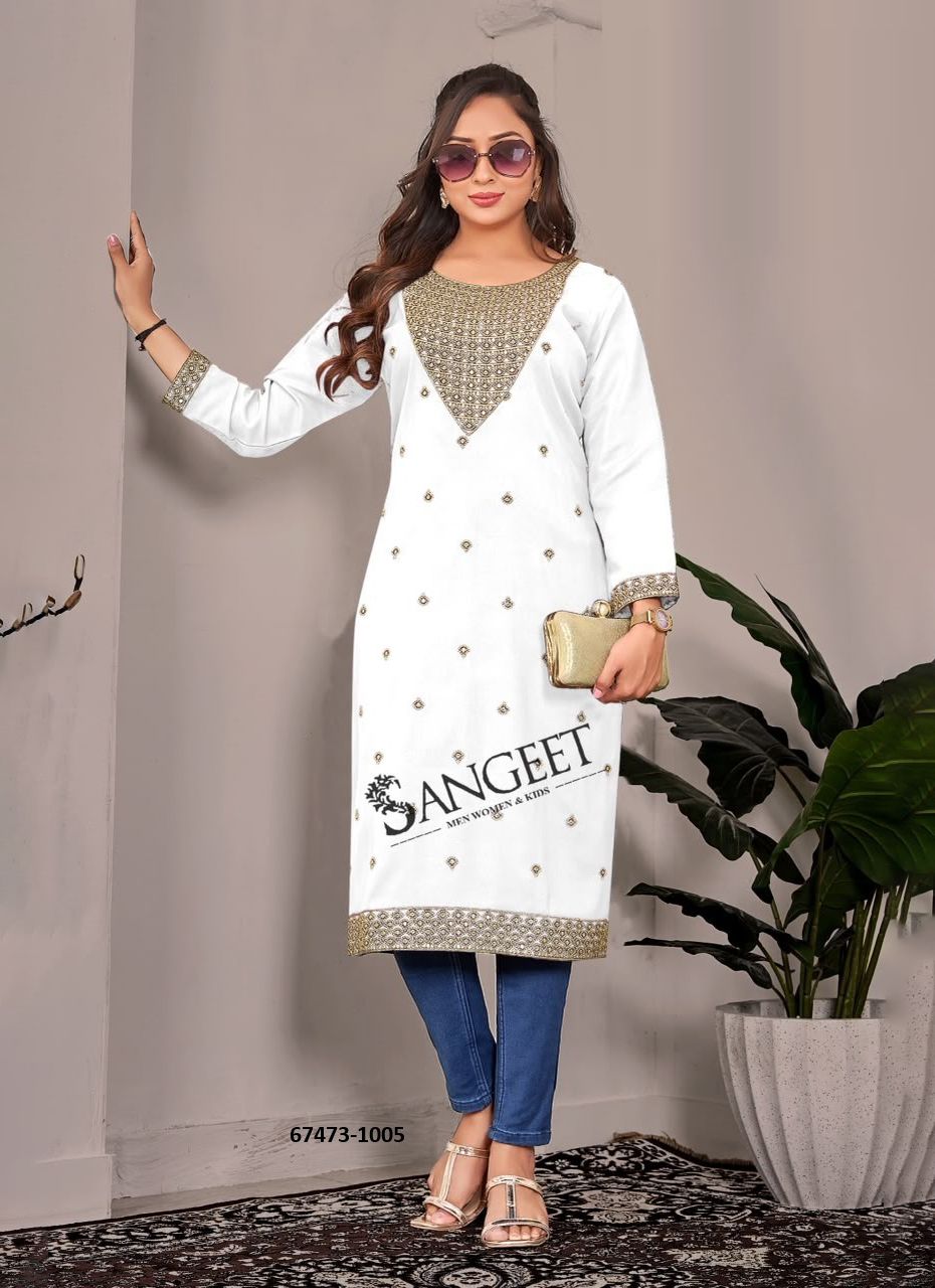 ZEEVA - Catalog # 67473 (Set of 6 Readymade Women's Kurtis / Tops)