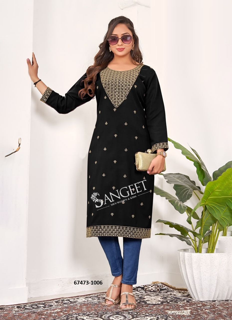 ZEEVA - Catalog # 67473 (Set of 6 Readymade Women's Kurtis / Tops)