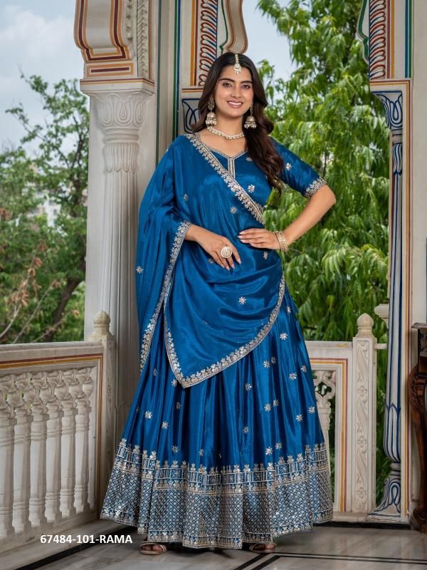 DISHA - Catalog # 67484 (Set of 3 Semi-Stitched Lehengas)