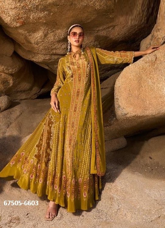 DIVISHA - Catalog # 67505 (Set of 4 Readymade Gowns) DIVISHA - Catalog # 67505 (Set of 4 Readymade Gowns)