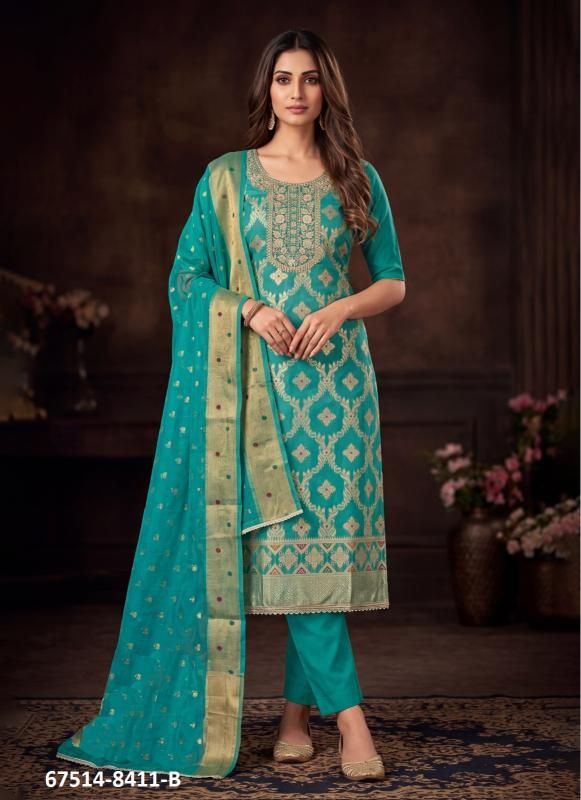 REETI RIWAAZ - Catalog # 67514 (Set of 4 Readymade Salwar Suits)