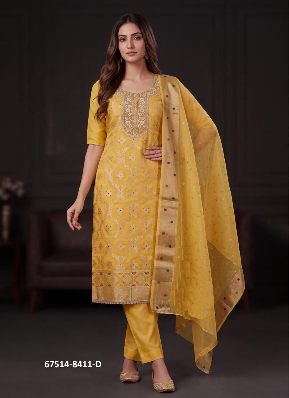 REETI RIWAAZ - Catalog # 67514 (Set of 4 Readymade Salwar Suits)