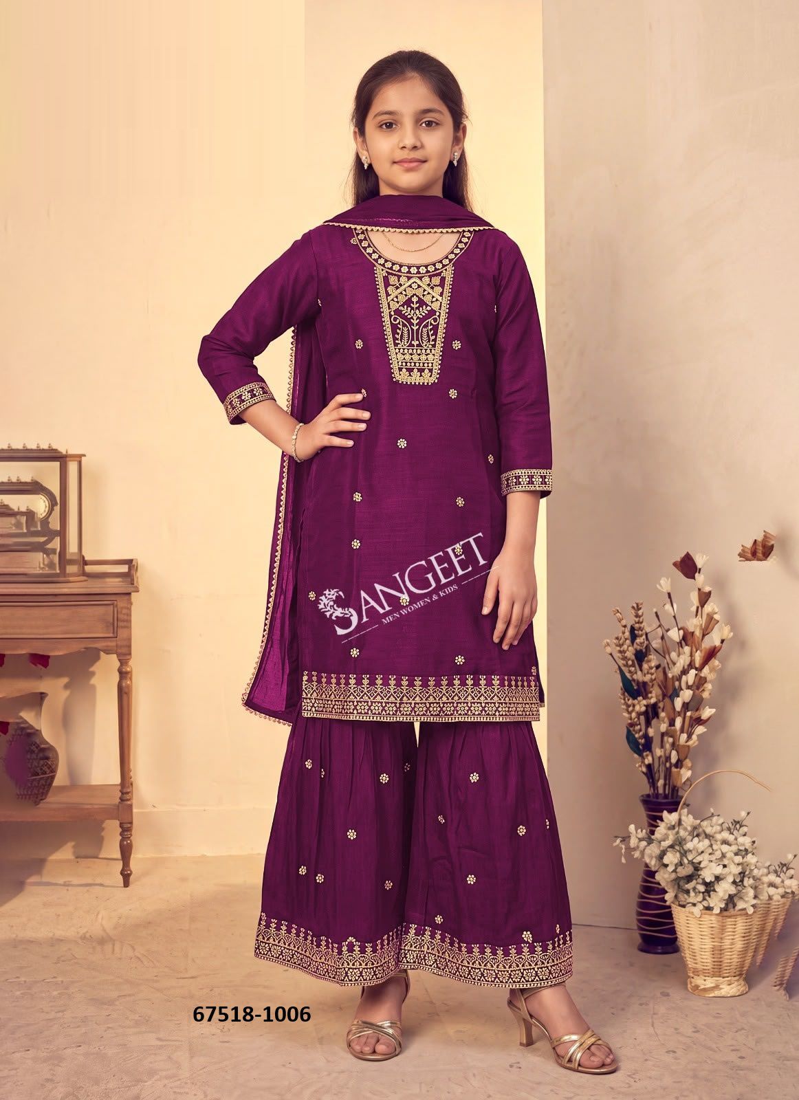 FATHIMA KIDS GHARARA - Catalog # 67518 (Set of 6 Readymade Salwar Suits) FATHIMA KIDS GHARARA - Catalog # 67518 (Set of 6 Readymade Salwar Suits)
