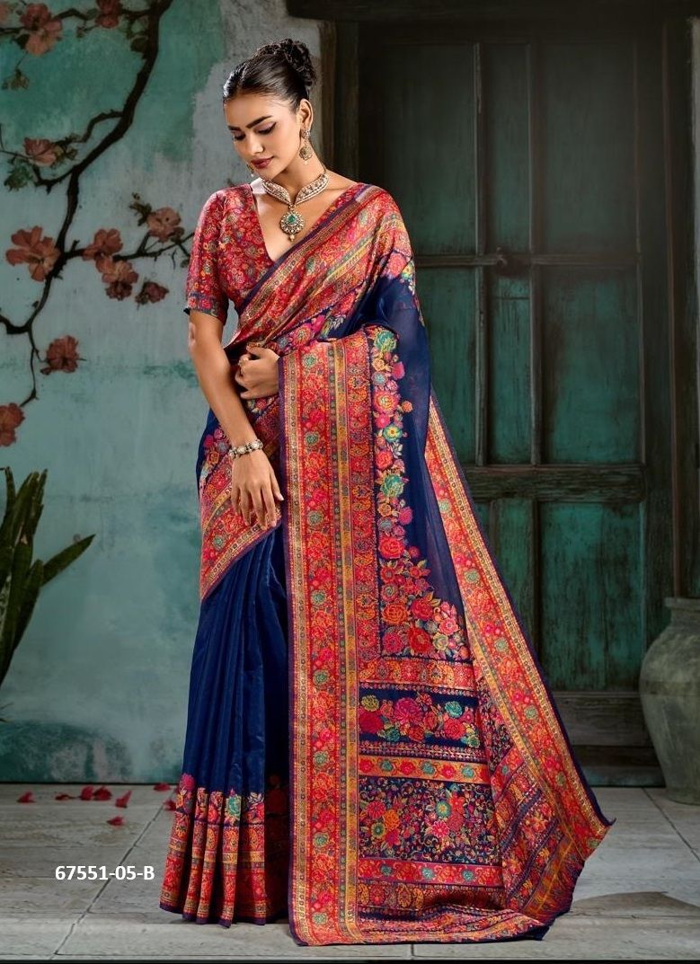 KASHMIRI COTTONS - Catalog # 67551 (Set of 4 Sarees)