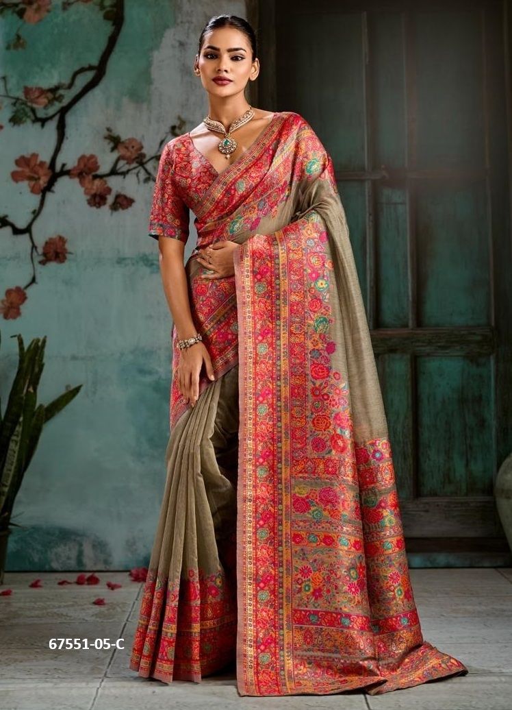 KASHMIRI COTTONS - Catalog # 67551 (Set of 4 Sarees)