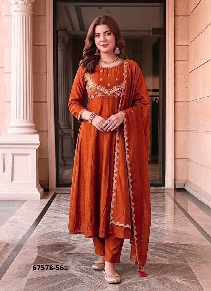 SALMON - Catalog # 67578 (Set of 3 Readymade Salwar Suits) SALMON - Catalog # 67578 (Set of 3 Readymade Salwar Suits)