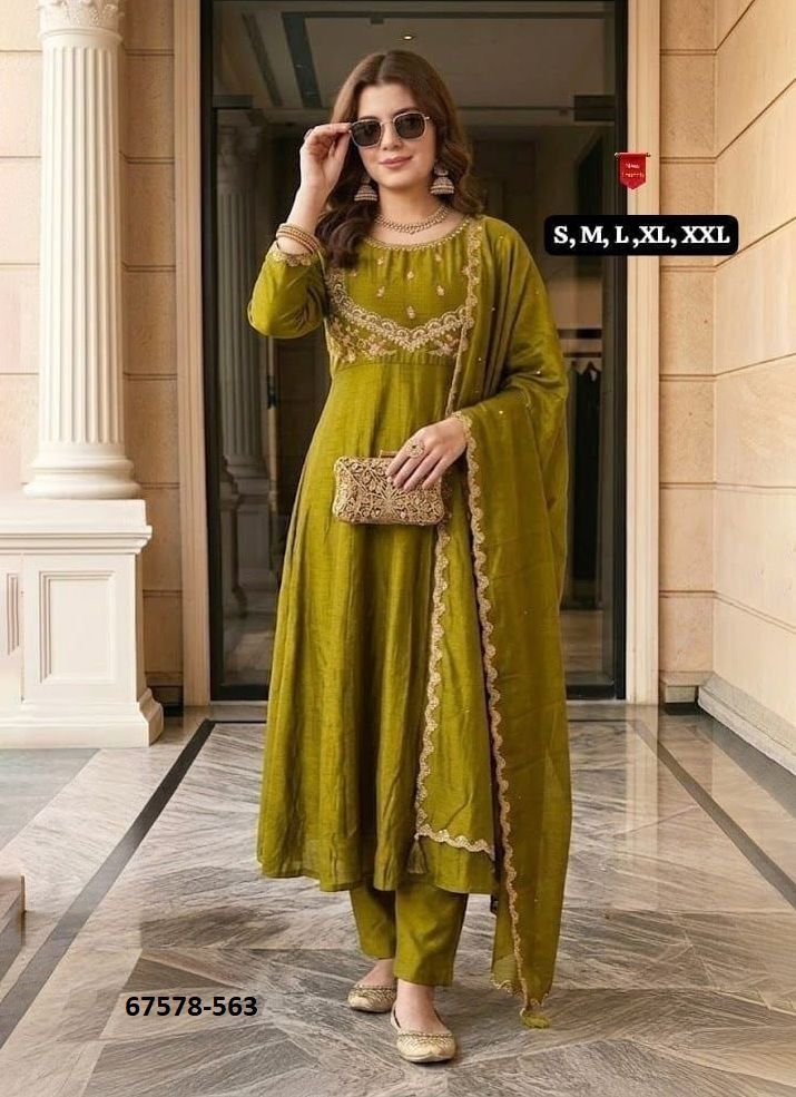 SALMON - Catalog # 67578 (Set of 3 Readymade Salwar Suits) SALMON - Catalog # 67578 (Set of 3 Readymade Salwar Suits)