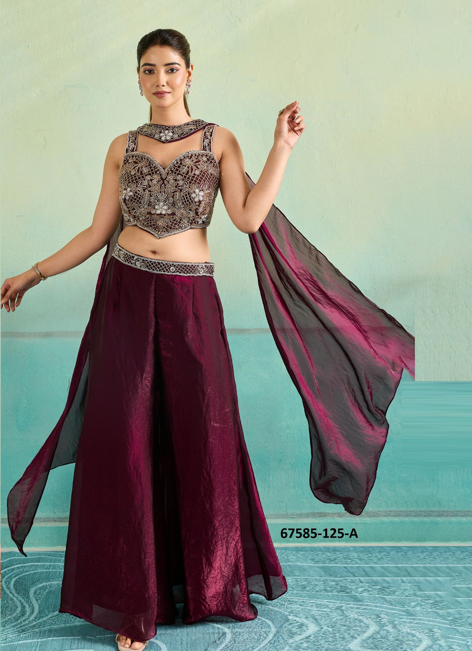 ZAFIA - Catalog # 67585 (Set of 6 Indo-Western Outfits) ZAFIA - Catalog # 67585 (Set of 6 Indo-Western Outfits)