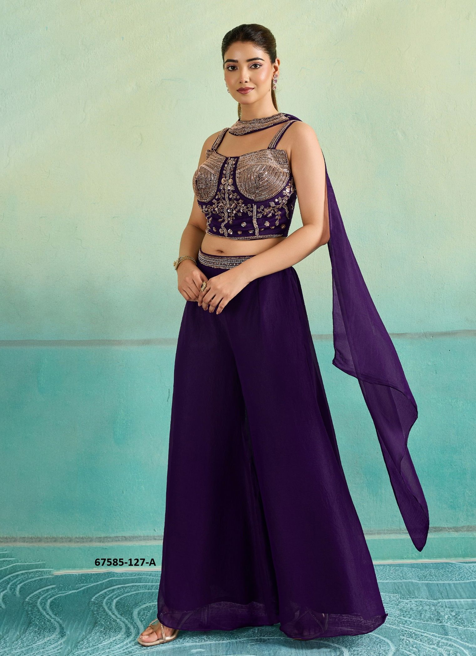 ZAFIA - Catalog # 67585 (Set of 6 Indo-Western Outfits) ZAFIA - Catalog # 67585 (Set of 6 Indo-Western Outfits)