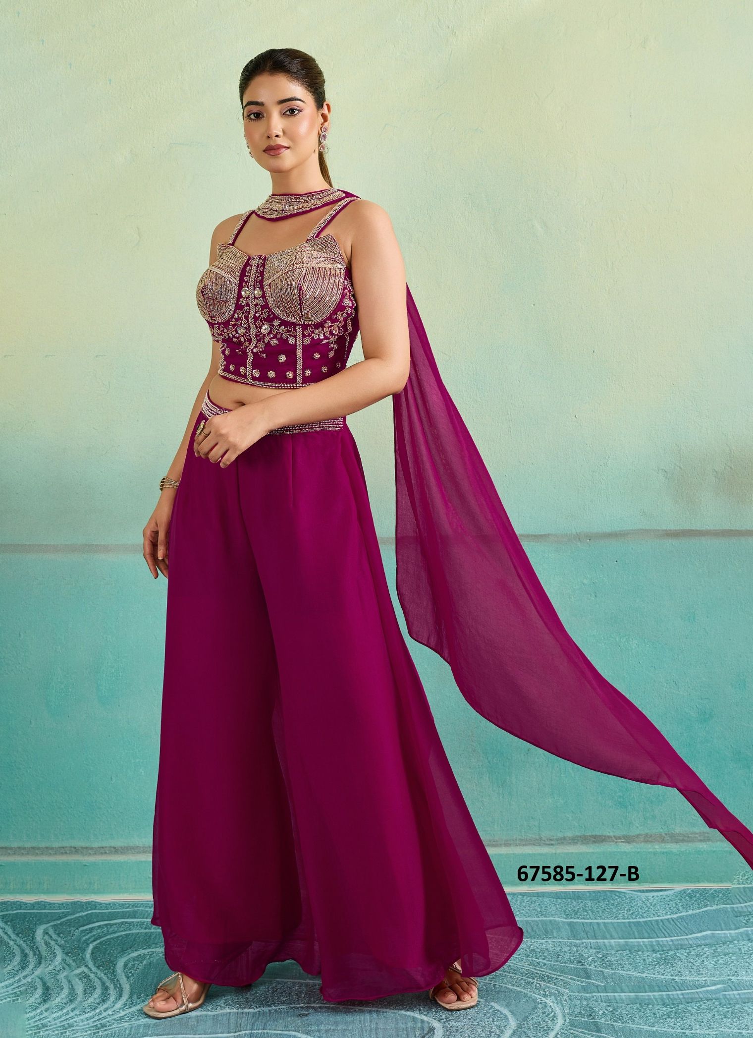 ZAFIA - Catalog # 67585 (Set of 6 Indo-Western Outfits) ZAFIA - Catalog # 67585 (Set of 6 Indo-Western Outfits)
