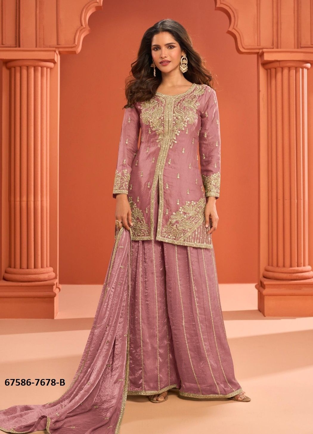 ISHWARA - Catalog # 67586 (Set of 4 Indo-Western Outfits)