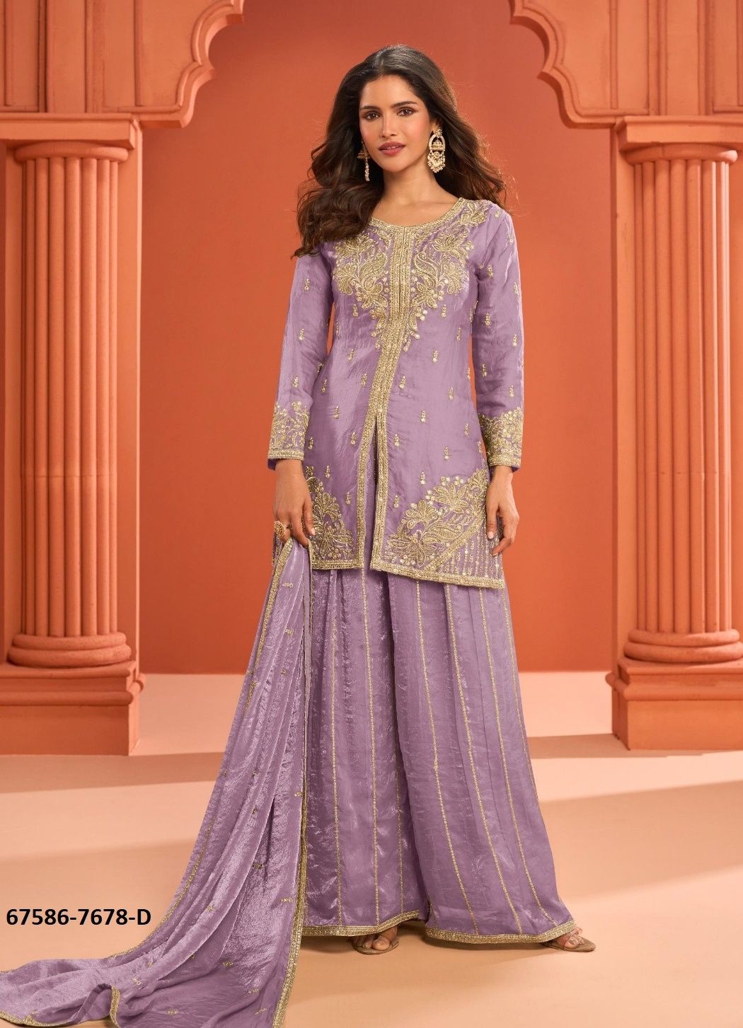 ISHWARA - Catalog # 67586 (Set of 4 Indo-Western Outfits)