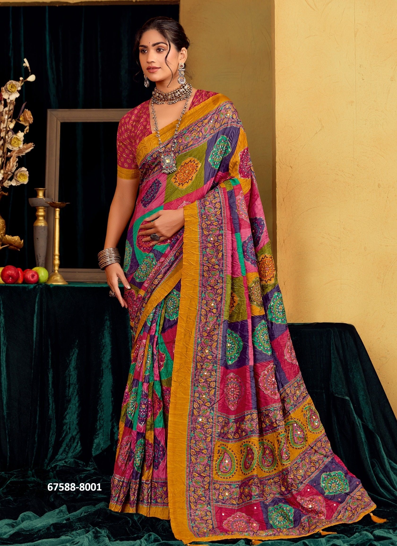 CALCUTTA CRUSH - Catalog # 67588 (Set of 6 Sarees) CALCUTTA CRUSH - Catalog # 67588 (Set of 6 Sarees)