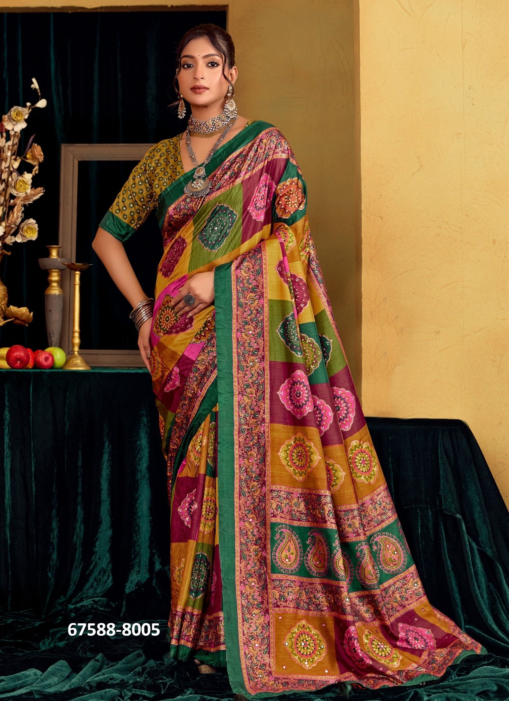 CALCUTTA CRUSH - Catalog # 67588 (Set of 6 Sarees) CALCUTTA CRUSH - Catalog # 67588 (Set of 6 Sarees)