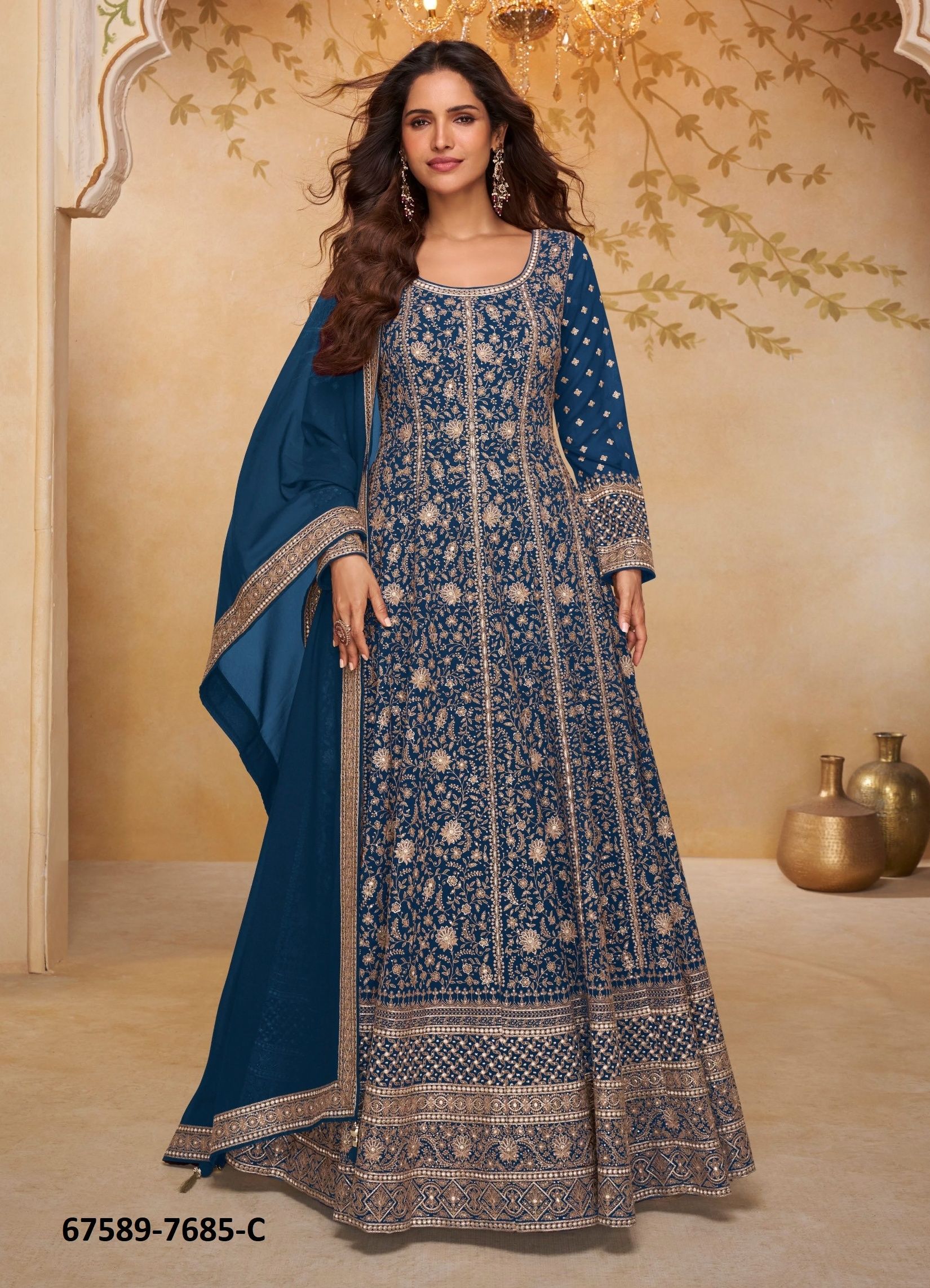 LIBAAS - Catalog # 67589 (Set of 4 Readymade Gowns)
