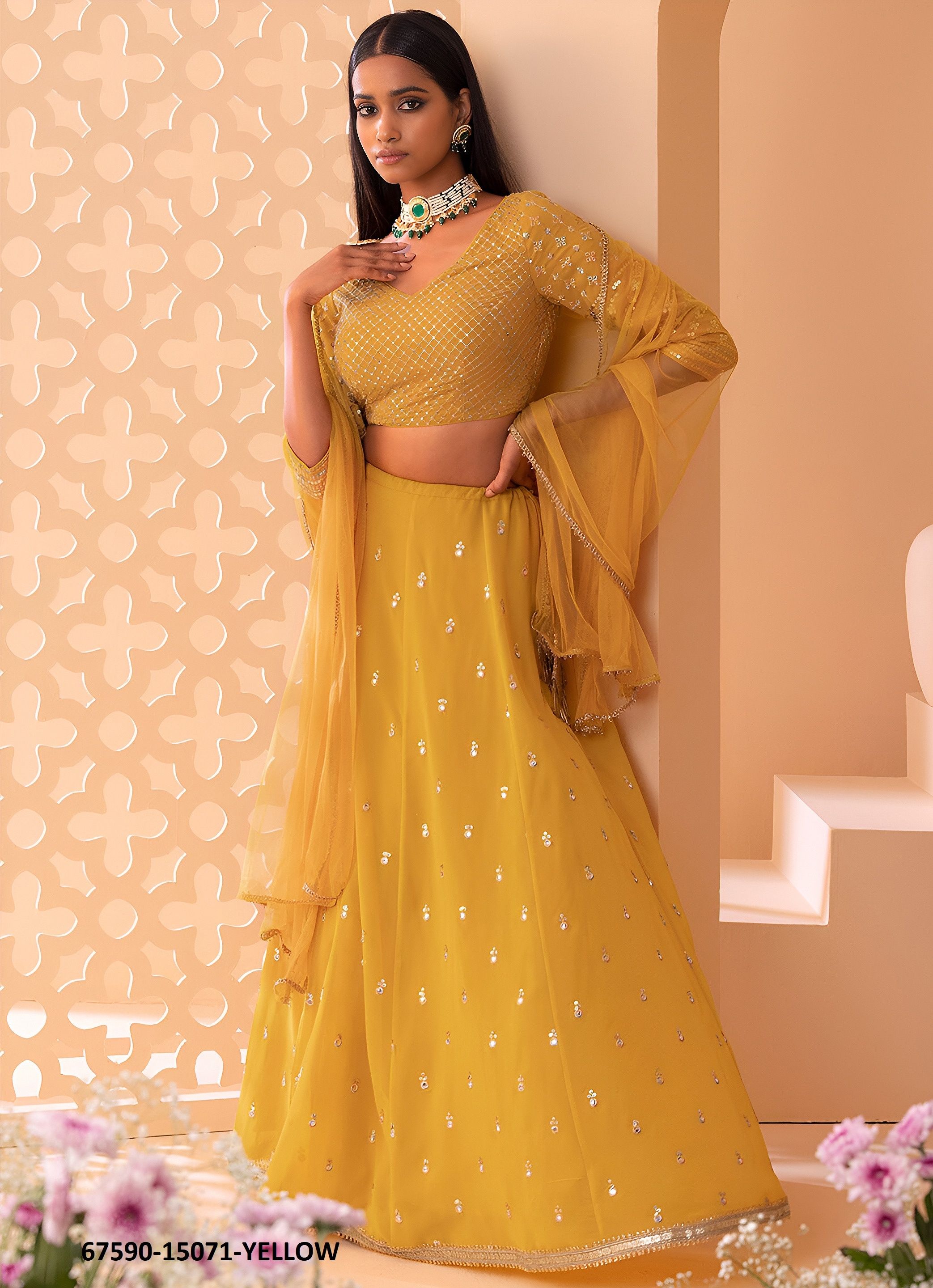 ENA MINA DIKA - Catalog # 67590 (Set of 7 Semi-Stitched Lehengas) ENA MINA DIKA - Catalog # 67590 (Set of 7 Semi-Stitched Lehengas)