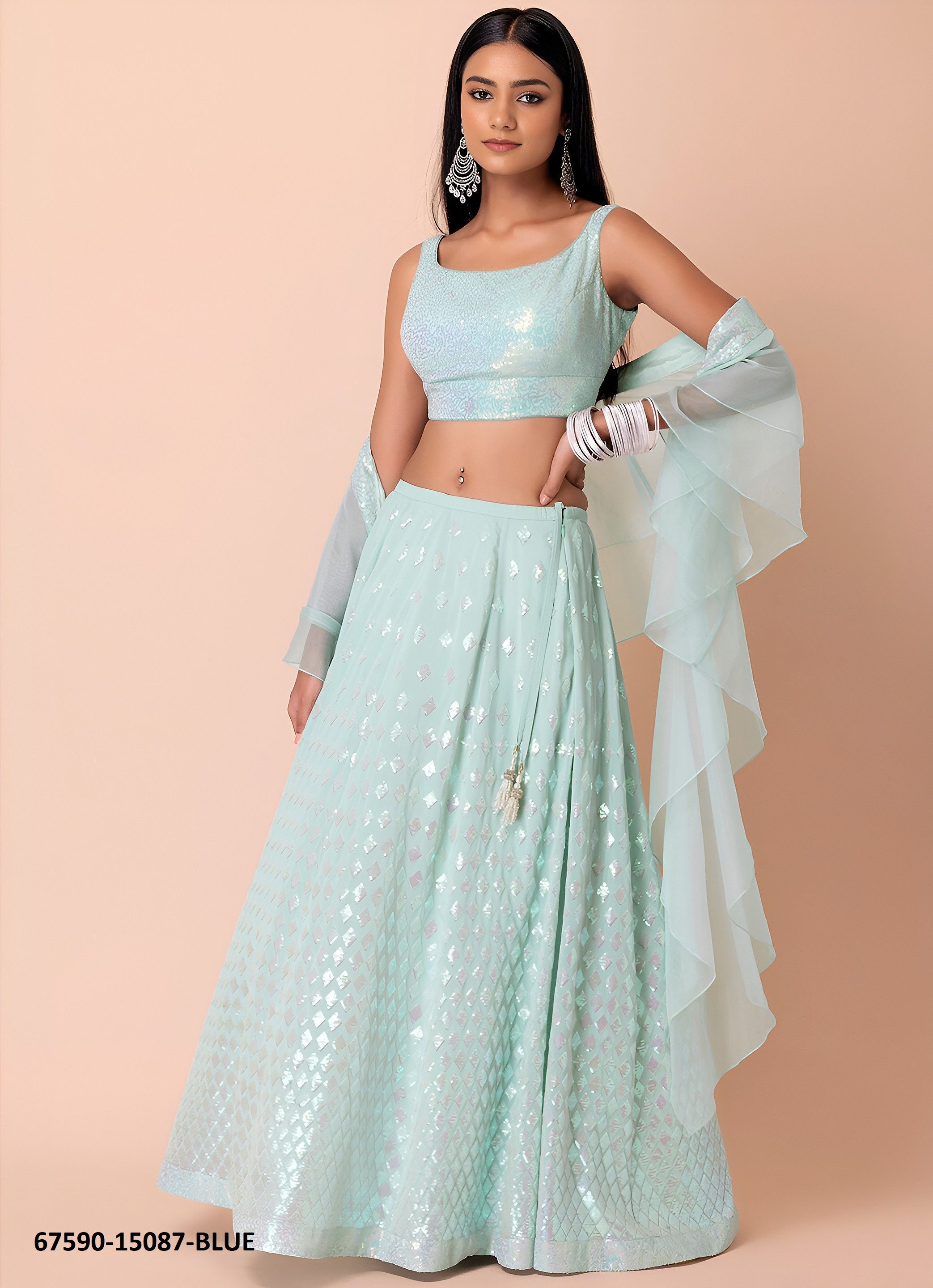 ENA MINA DIKA - Catalog # 67590 (Set of 7 Semi-Stitched Lehengas) ENA MINA DIKA - Catalog # 67590 (Set of 7 Semi-Stitched Lehengas)