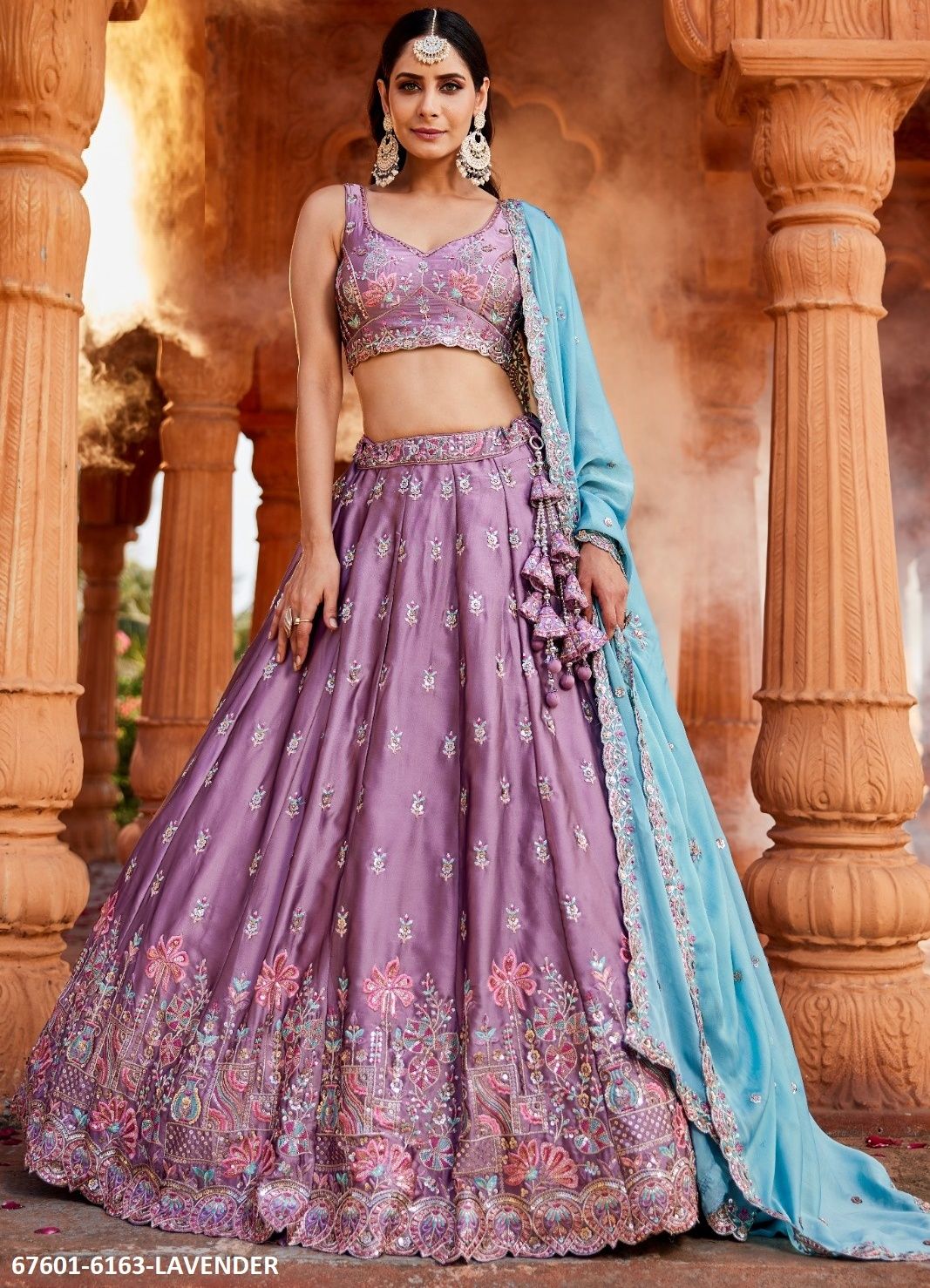 PYRAMID - Catalog # 67601 (Set of 4 Semi-Stitched Lehengas) PYRAMID - Catalog # 67601 (Set of 4 Semi-Stitched Lehengas)
