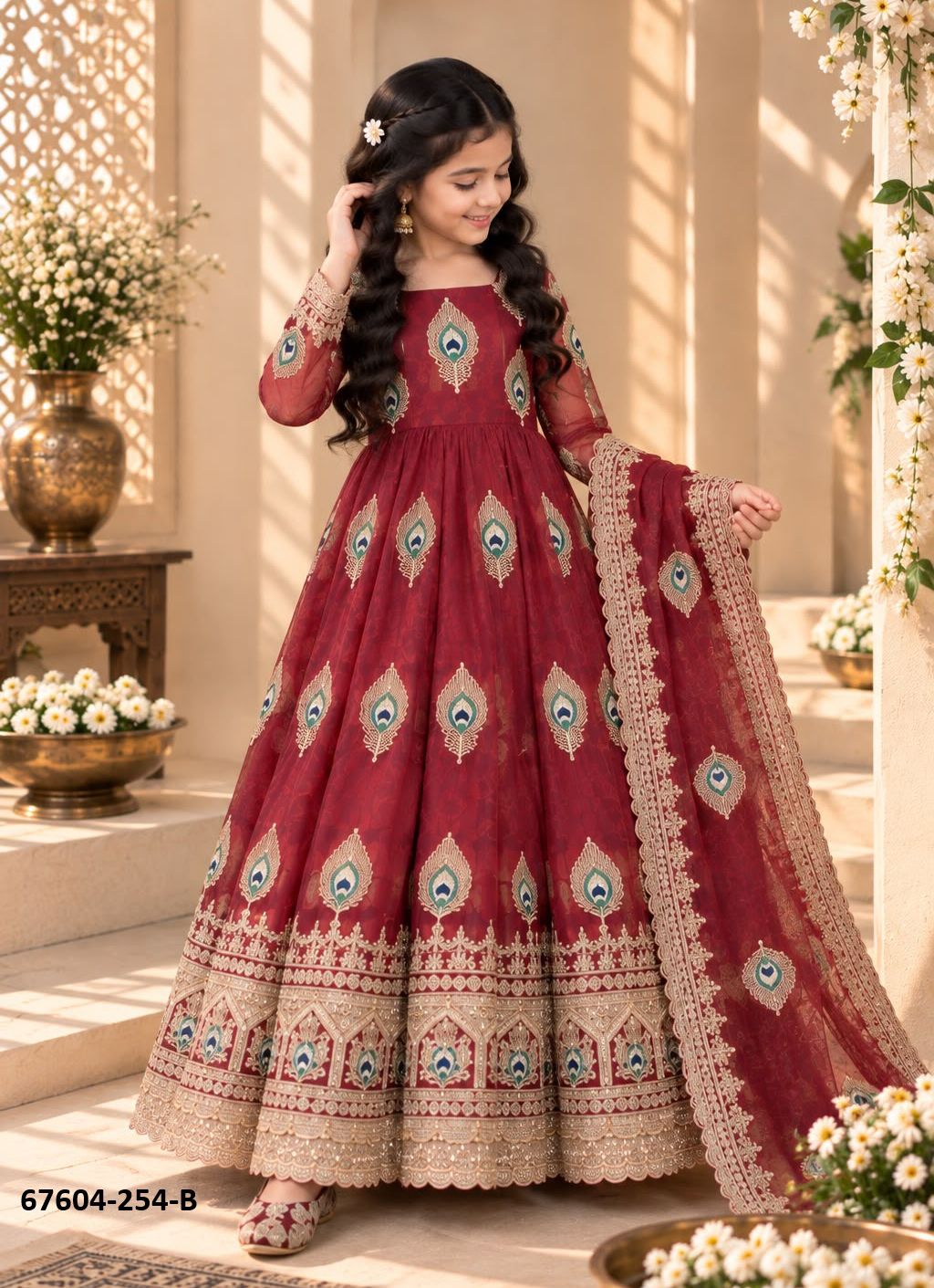 KIDS - PEACOCK - Catalog # 67604 (Set of 4 Readymade Salwar Suits) KIDS - PEACOCK - Catalog # 67604 (Set of 4 Readymade Salwar Suits)