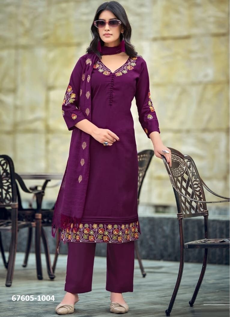 TANISHA 2 - Catalog # 67605 (Set of 6 Readymade Salwar Suits)